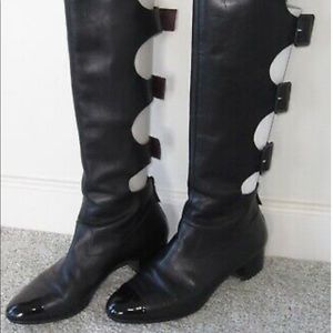 Chanel buckle back boots (black - size 39)